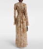 Printed ruched maxi dress