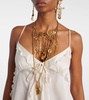 Ruffled silk charmeuse top