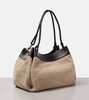 Parachute Knot Maxi suede tote bag