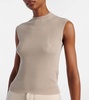 Striped cotton and silk top