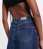 High-rise denim maxi skirt