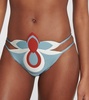 Floral-appliqué cutout bikini