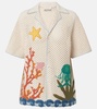 Splash embroidered crochet cotton shirt