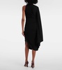 Embellished draped jersey midi dress