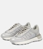 Leather-trimmed low-top sneakers
