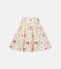 Floral linen miniskirt