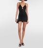 Laminated jersey minidress