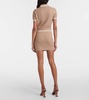Cable-knit cropped cotton polo shirt