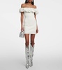 Off-shoulder ruffle-trimmed minidress