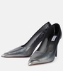 90 ombré leather mesh pumps
