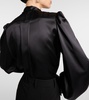Bow-detail silk satin blouse