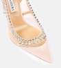 Crystal Crush 105 satin and mesh pumps