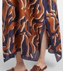 Archipel printed gathered silk kaftan
