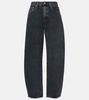 Balloon mid-rise barrel-leg jeans