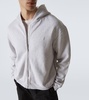 Face cotton fleece zip-up hoodie