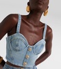 Cropped denim bustier