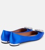 Crystal Hoop satin ballet flats