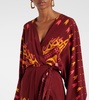 Printed silk wrap dress