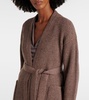 Emblema ribbed-knit wool-blend cardigan
