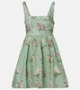 Hierbabuena floral linen minidress