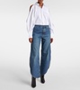 Petal high-rise barrel-leg jeans