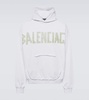 Tape Type Ripped Pocket Hoodie Large Fit in White