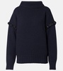 Gene embellished virgin wool hoodie
