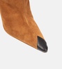 Embellished suede knee-high boots