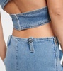 Bow-detail denim miniskirt