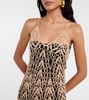 Halterneck crochet midi dress