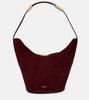 Shape Small suede and leather bucket bag