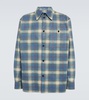 Checked leather shirt
