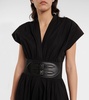 Belted cotton poplin midi dress