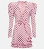 Polka-dot silk minidress