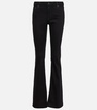 Low-rise flared jeans