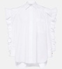 Pleiadi ruffled cotton poplin shirt