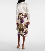 Dritto printed silk wrap skirt