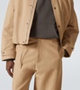 Cotton twill wide-leg pants