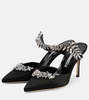 Lurum 90 embellished satin mules