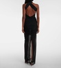 Ruched sheer mesh maxi dress