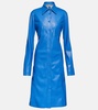 Faux leather shirt dress