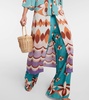 Vintage printed silk maxi dress