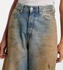 Penicillin distressed mid-rise wide-leg jeans
