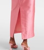 Ruffled off-shoulder gown