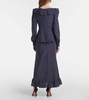 Polka-dot printed silk maxi dress