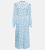 Floral silk shirt dress