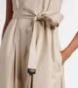 Amina pleated cotton midi dress
