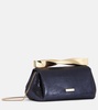 Twist Mini leather-trimmed clutch