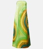 Iris printed strapless maxi dress