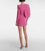 Caped asymmetric crêpe minidress